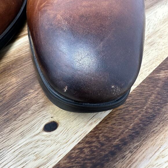 Santoni Induct Men’s Size 11 D Brown Leather Plain Toe Lace Up Derby Dress Shoes - Picture 8 of 10